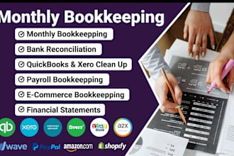 do monthly bookkeeping service by using quickbooks and xero