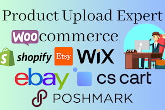 upload product to your woocommerce, shopify, and   etsy store