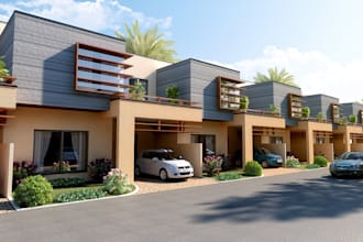do exterior design, 3d model and realistic rendering