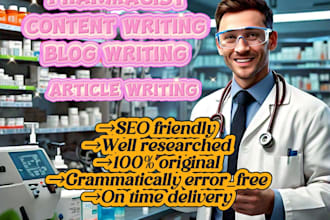 write researched medical articles as a pharmacist