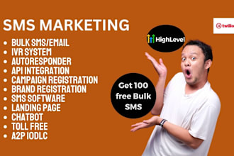 build twilio bulk SMS, a2p 10dlc, toll free, SMS software