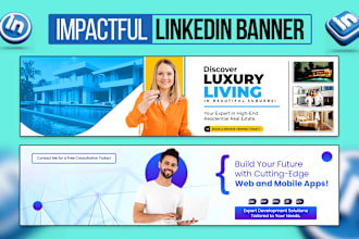 design a professional linkedin banner, cover, or header