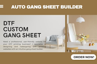 design and redesign your dtf printing website with gang sheet builder