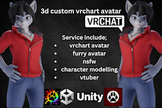 create a custom vrchat avatar, furry avatar, nsfw, vseeface,character modeling