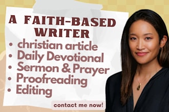 ghostwrite inspirational sermon, daily devotional, christian article, self help
