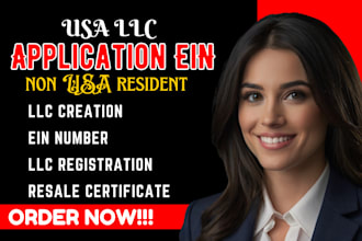 do llc USA application and ein for non USA residents, llc registration