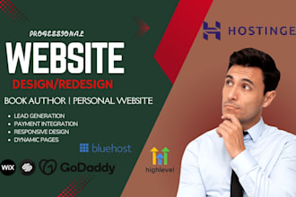 design book author website godaddy bluehost website hostinger ebook children wix