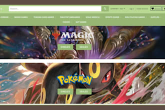 design trading card website pokémon website tcg card store trading card website
