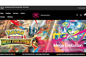 design trading card website pokémon website tcg card store trading card website