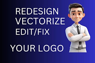 do logo redesign,redo,remake,redraw,edit,modify, fix, vectorize, vector tracing