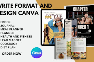 design canva health fitness ebook, journal, medical book, meal planner, designrr