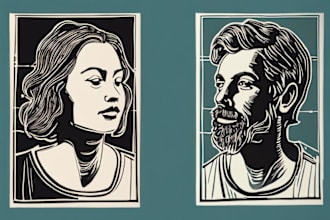 create an artistic linocut illustration in my own style