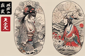 create japanese or oriental tattoo design for you