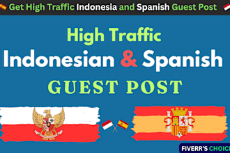 do high traffic indonesian and spanish guest post