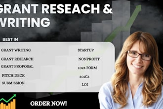 write and research grants, 501c3 proposals, and file nonprofit 1023 forms