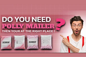 design eye catchy poly mailer and bubble mailer bags in 4 hrs