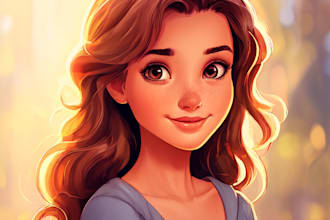 draw you a beautiful portrait in disney cartoon style