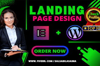 design responsive wordpress landing page as an elementor expert