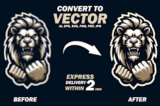 do vector trace, redraw, modify, and clean up any logo or design