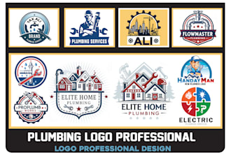 design plumbing plumber handyman real estate elector oil gas roofing solar logo