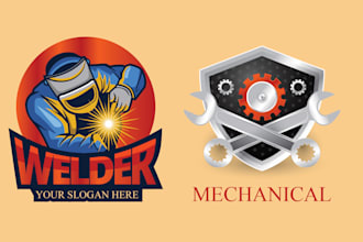 do unique mascot welding logo with unlimited revision