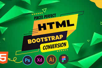 convert figma, xd, psd to html responsive bootstrap websites