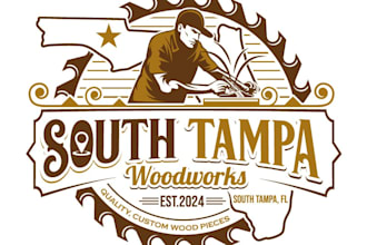 design awesome wood work logo