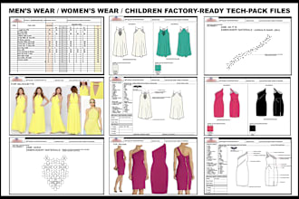 make fashion tech pack and flat sketches