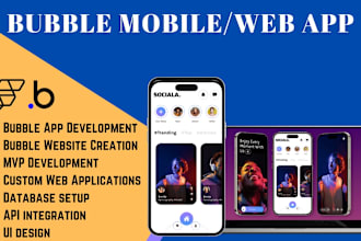 develop bubble mvp app, bubble web app, bubble io, saas app bubble app developer