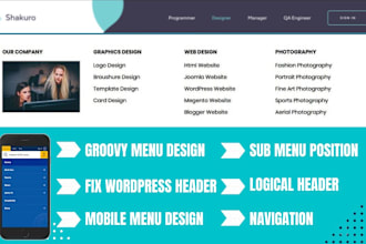 redesign dropdown, toggle, mobile, groovy menu, navigation and vertical menu