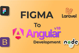 be your front end angular developer with nodejs laravel convert figma to angular