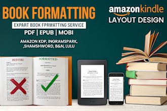 do KDP book formatting, paperback kindle ebook formatting and book layout design