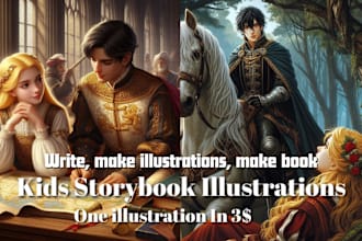write story, design illustration and format full kids storybook