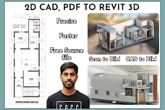 do 2d cad to revit 3d model PDF to 3d conversion expert