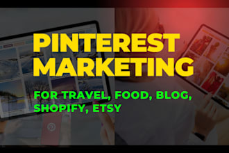 manage pinterest marketing business for travel food blog shopify etsy traffic