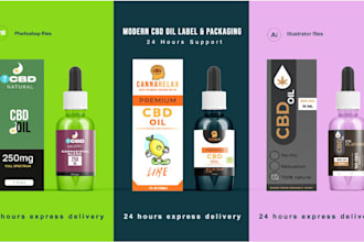 design unique cbd oil label and packaging, product packaging