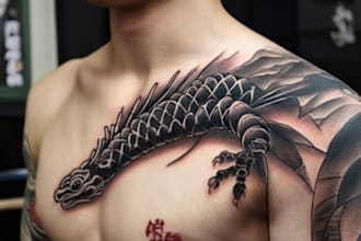 create detailed art japanese style tattoos for you