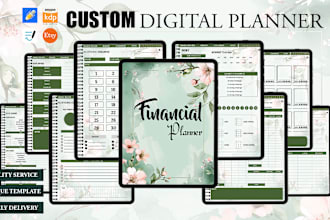 design etsy digital planner templates, custom digital journals and journal