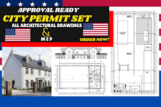 draw and design city permit blueprint site plan