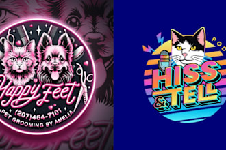 do modern animal dog pet care veterinary logo