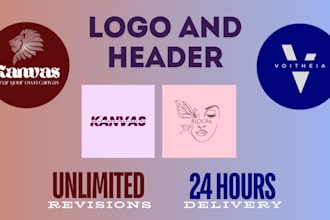 design modern logo and header for social media profiles