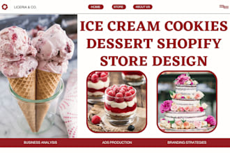 design cookies shopify store desserts pastries ice cream store cookies website