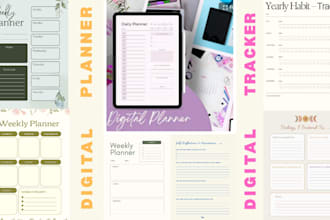design a custom digital planner,  journal formatting, digital product