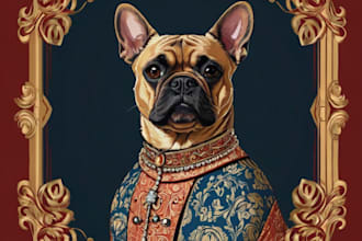 create royal pet portrait character and friendship portrait