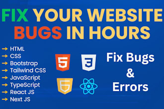 fix html, css, javascript, react js, next js issues