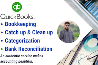 set up, clean up, bookkeeping and reconcile in quickbooks online