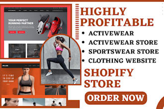design activewear shopify store clothing website sportswear dropshipping store