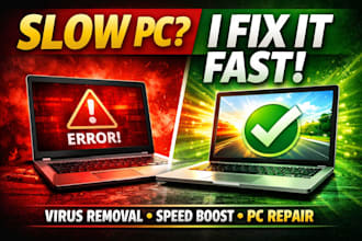 fix slow windows PC and remove viruses remotely