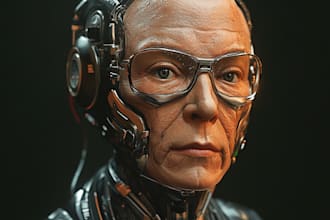 create robot character and portrait