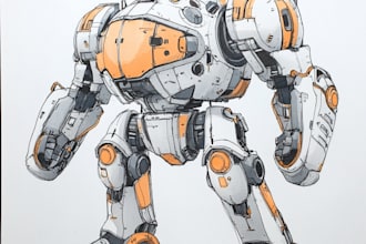 draw custom mecha robot